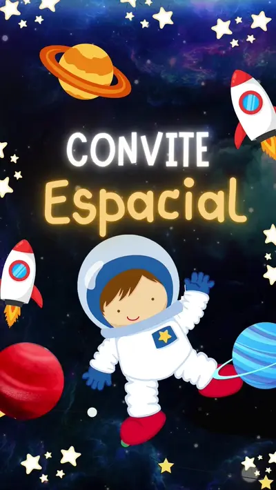 Convite Animado - Astronauta