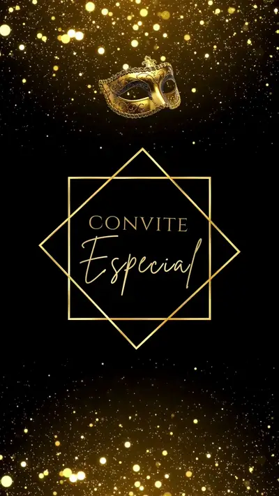 Convite Animado - 15 Anos baile de máscaras 