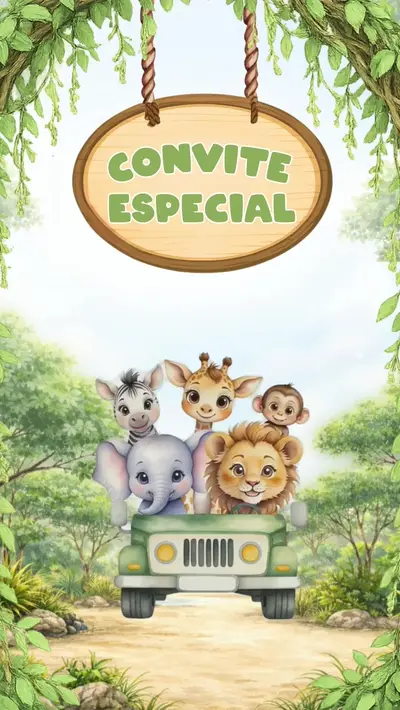 Convite Animado - Safari