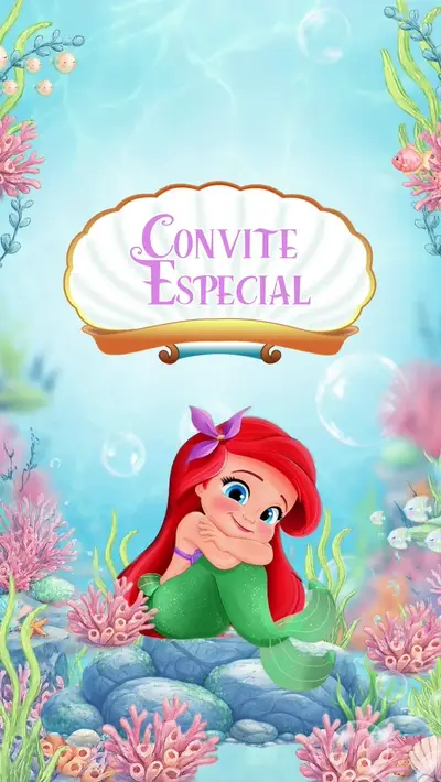 Convite Animado - Ariel Baby