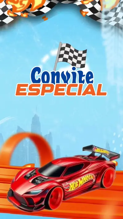 Convite Animado - Hot Wheels