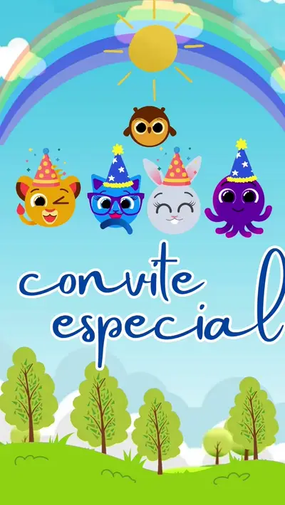 Convite Animado - Bolofofos Menino 