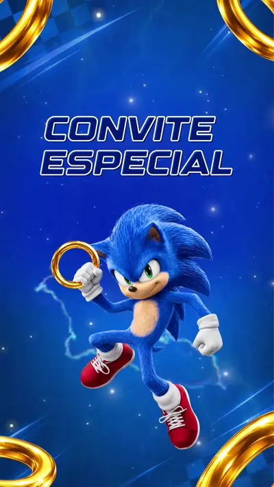 Convite Animado - Sonic 2