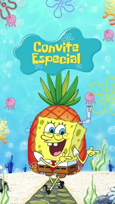 Convite Animado - Bob Esponja