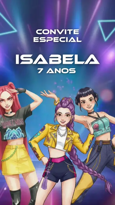 Convite Animado - Guerreiras do K-Pop 2