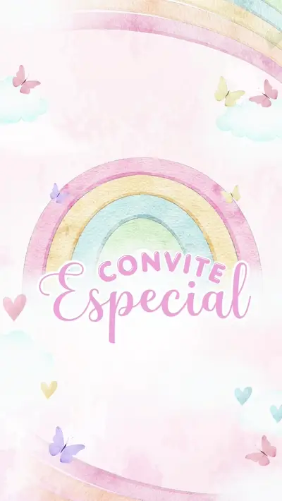 Convite Animado - Arco Iris