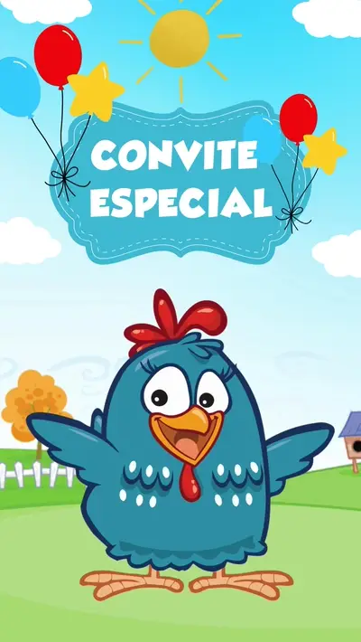 Convite Animado - Galinha Pintadinha Menina